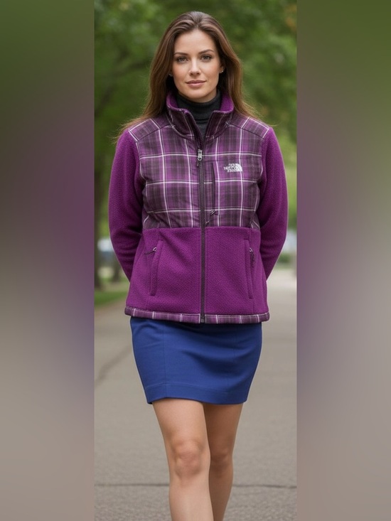 The North Face Jackets & Blazers - The North Face Purple Checkered Fleece Jacket